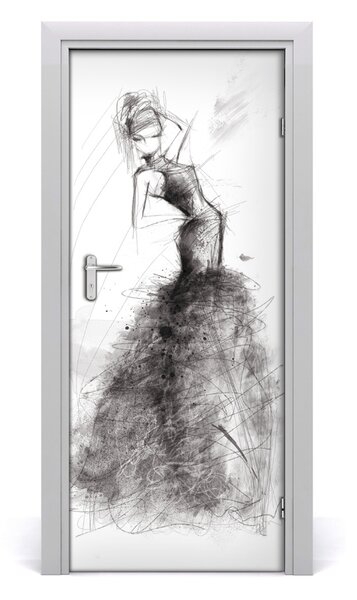 Adesivo per porta Illustrazione di moda 75x205 cm