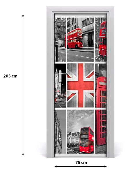 Rivestimento Per Porta Collage di Londra 75x205 cm
