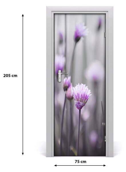 Adesivo per porta Fiori di erba cipollina 75x205 cm