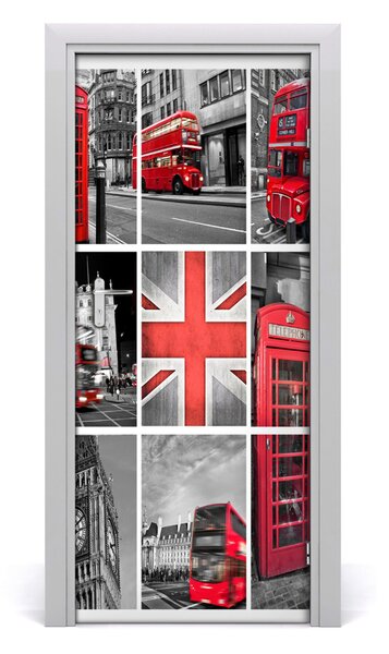 Rivestimento Per Porta Collage di Londra 75x205 cm