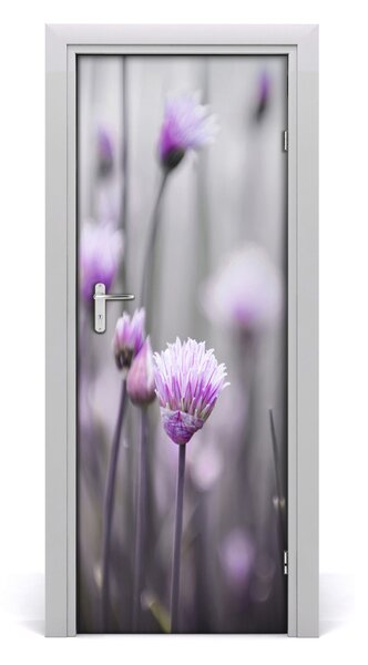 Adesivo per porta Fiori di erba cipollina 75x205 cm