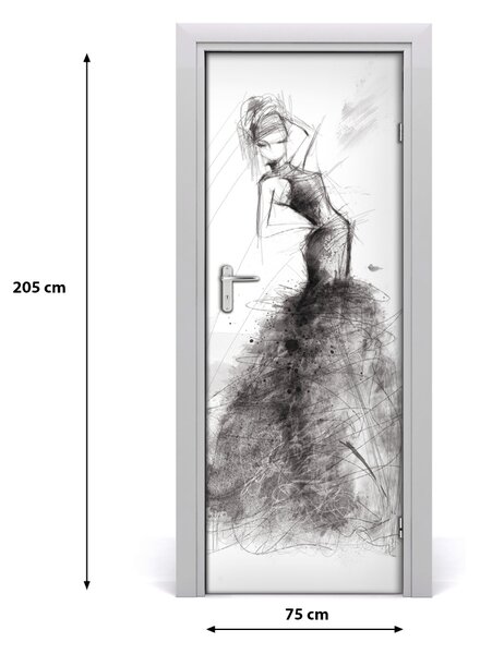 Adesivo per porta Illustrazione di moda 75x205 cm