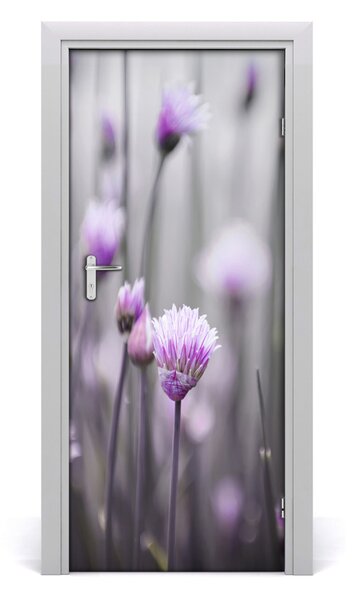 Adesivo per porta Fiori di erba cipollina 75x205 cm
