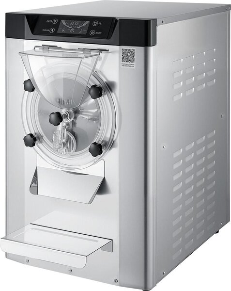 Macchina commerciale per gelato duro, 2000 W, 12-20 L all'ora, gelatiera da banco per gelato duro con cilindro in acciaio inossidabile 304 da 6 L, pannello LED con pulizia automatica per snack bar e ristoranti