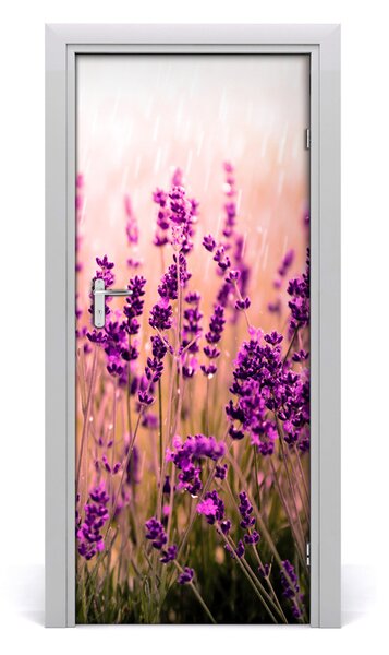 Adesivo per porta Campo di lavanda 75x205 cm
