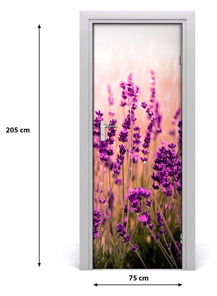 Adesivo per porta Campo di lavanda 75x205 cm