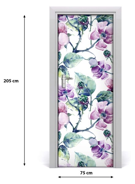Poster adesivo per porta Fiori di mora 75x205 cm