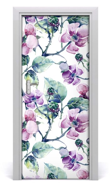Poster adesivo per porta Fiori di mora 75x205 cm