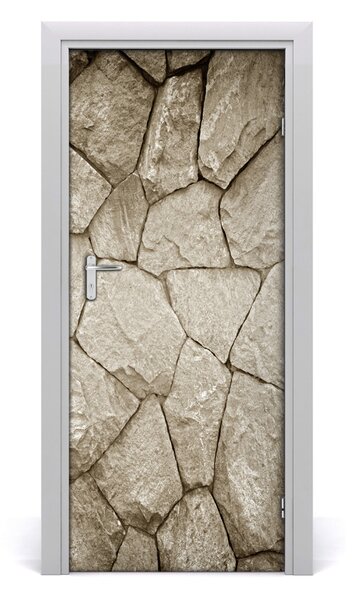 Adesivo per porta Muro di pietra 75x205 cm