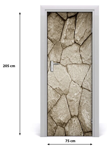 Adesivo per porta Muro di pietra 75x205 cm