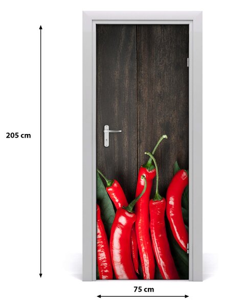 Rivestimento Per Porta Peperoncini piccanti 75x205 cm