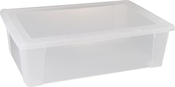 STEFANPLAST Scatola Multiuso Contenitore sottoletto capacit Lt. 30 cm. 59x39x17 h colore Trasparente - Linea Storage - 13053