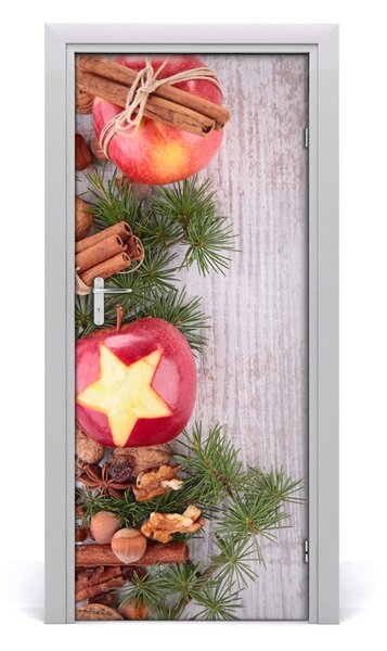 Adesivo per porta interna Mele di Natale 75x205 cm