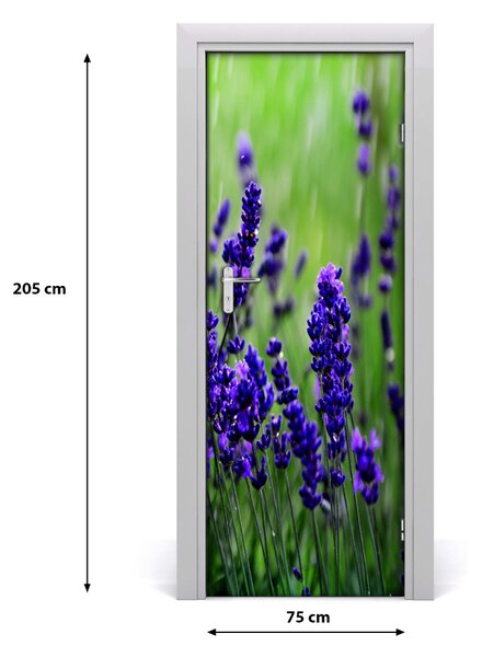 Adesivo per porta interna Campo di lavanda 75x205 cm