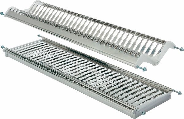 TECNOINOX Scolapiatti da Incasso con Raccogli gocce per Mobili Pensili da 40 cm in Acciaio Inox - Inoxmatic
