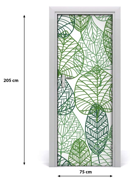 Adesivo per porta Foglie 75x205 cm