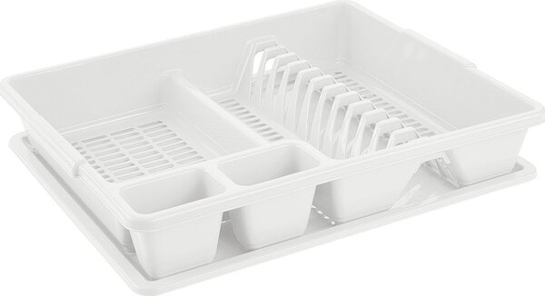 Tontarelli Scolapiatti Grande con Vassoio 46 x 38 x10h cm colore Bianco- TO1028B
