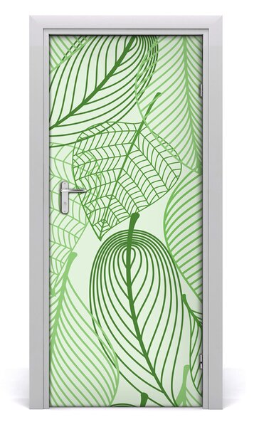 Poster adesivo per porta Foglie verdi 75x205 cm