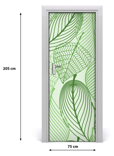 Poster adesivo per porta Foglie verdi 75x205 cm