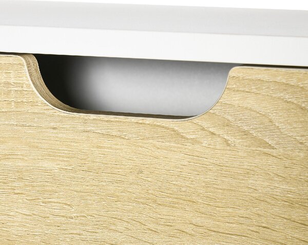 DecHome Scrittoio a Muro Pieghevole con Ribalta Moderno Dimensioni 100x18x74 cm colore Bianco/Legno