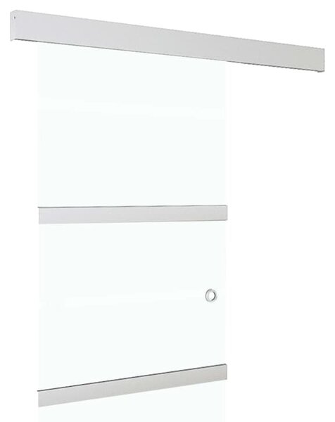 Porta Scorrevole Fermi Vetro ESG e Alluminio Argento 76x205 cm