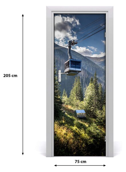 Adesivo per porta Montagne russe 75x205 cm
