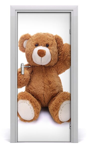 Adesivo per porta interna orsacchiotto di peluche 75x205 cm