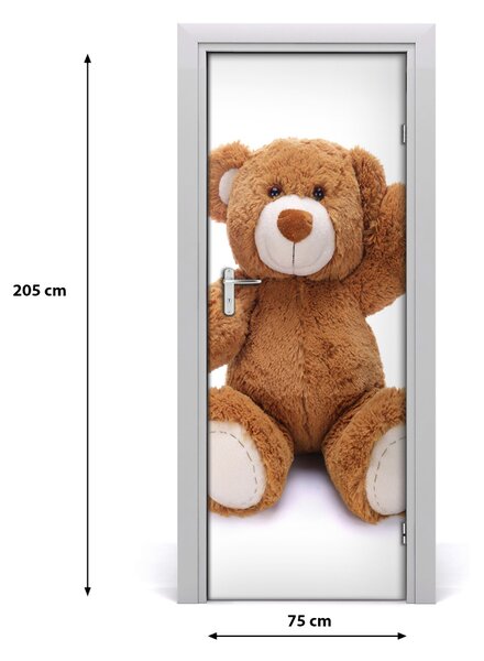 Adesivo per porta interna orsacchiotto di peluche 75x205 cm
