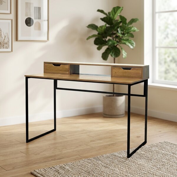 DecHome Scrittoio Industriale Dimensioni 120x60x95 cm colore Nero