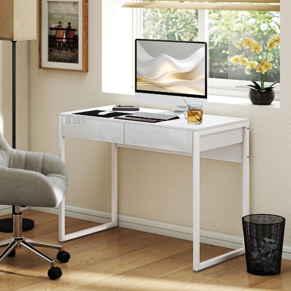 DecHome Scrittoio Moderno Dimensioni 100x50x75 cm colore Bianco