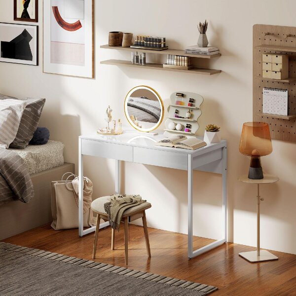 DecHome Scrittoio Moderno Dimensioni 100x50x75 cm colore Bianco