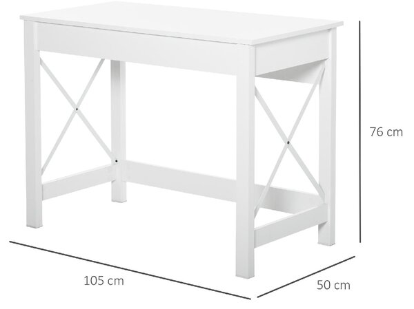 DecHome Scrittoio Moderno Dimensioni 105x50x76 cm colore Bianco