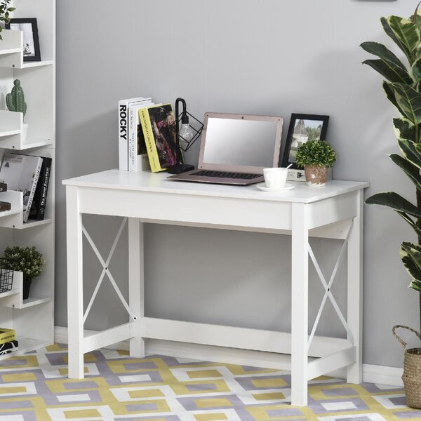 DecHome Scrittoio Moderno Dimensioni 105x50x76 cm colore Bianco