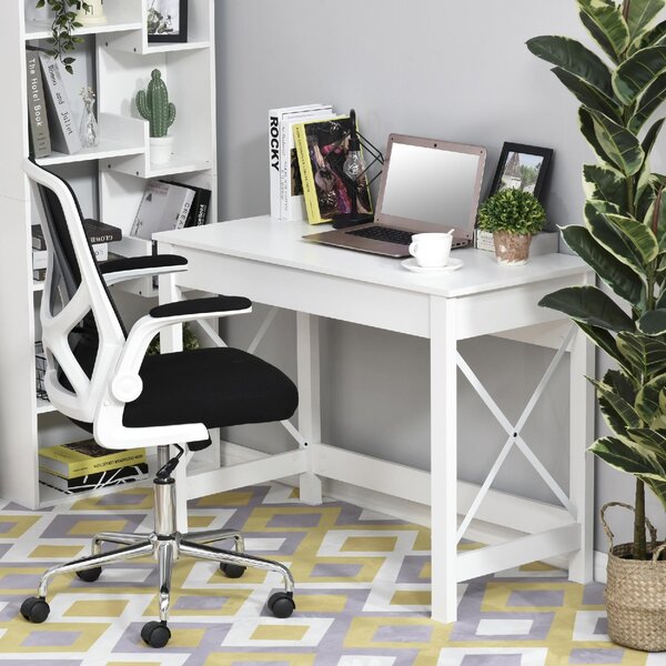 DecHome Scrittoio Moderno Dimensioni 105x50x76 cm colore Bianco