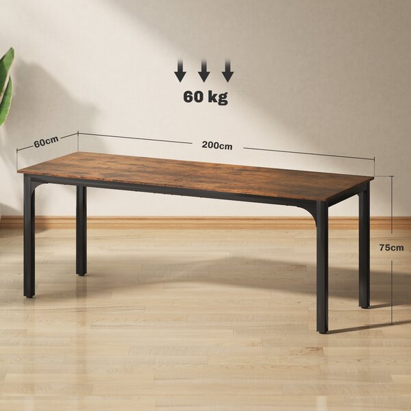 HOMCOM Scrivania per PC stile rustico con ampio piano, Marrone | Aosom Italy