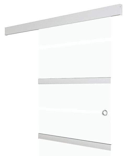 Porta Scorrevole con Fermi in Vetro ESG e Alluminio 90x205 cm