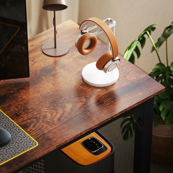 HOMCOM Scrivania per PC stile rustico con ampio piano, Marrone | Aosom Italy