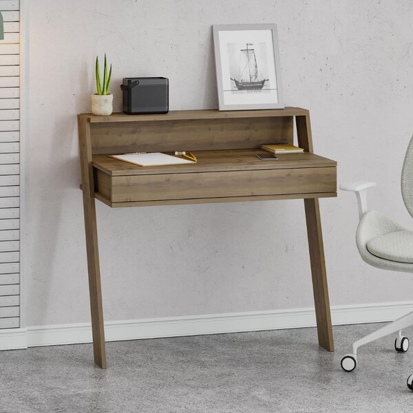 DecHome Scrittoio Moderno Dimensioni 94x50x91 cm colore Noce - Cowork