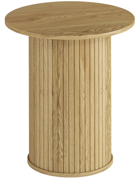 HOMCOM Tavolino rotondo Ø48 cm con gambe scanalate, Rovere | Aosom Italy