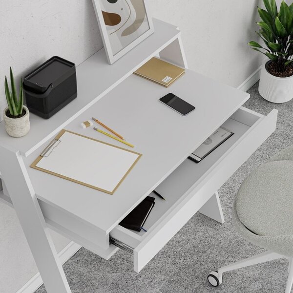 DecHome Scrittoio Moderno Dimensioni 94x50x91 cm colore Bianco - Cowork
