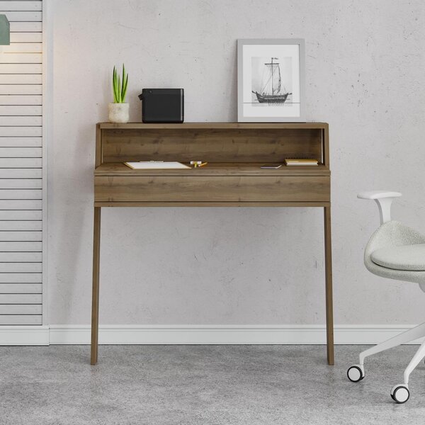 DecHome Scrittoio Moderno Dimensioni 94x50x91 cm colore Noce - Cowork