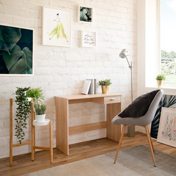 DecHome Scrittoio Moderno Dimensioni 89x40x74 cm colore Rovere - Fritz