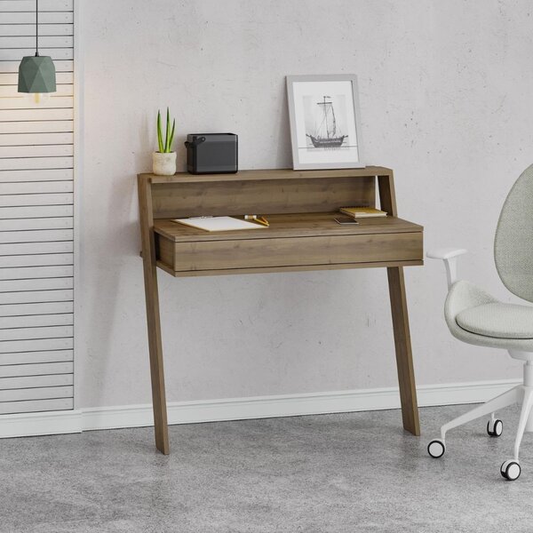 DecHome Scrittoio Moderno Dimensioni 94x50x91 cm colore Noce - Cowork