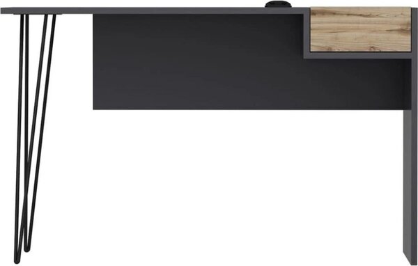 DecHome Scrittoio Moderno Dimensioni 121x45x76 cm colore Antracite/Noce - Candy
