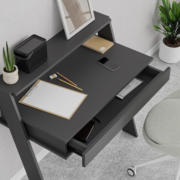 DecHome Scrittoio Moderno Dimensioni 94x50x91 cm colore Antracite - Cowork