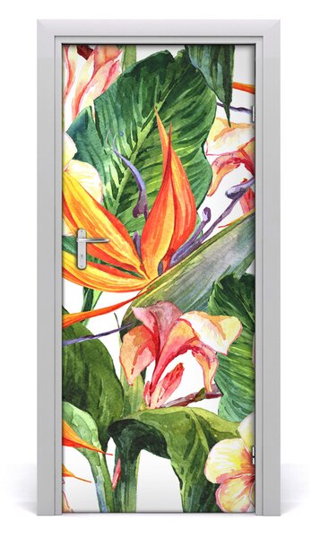 Poster adesivo per porta Pattern hawaiano 75x205 cm
