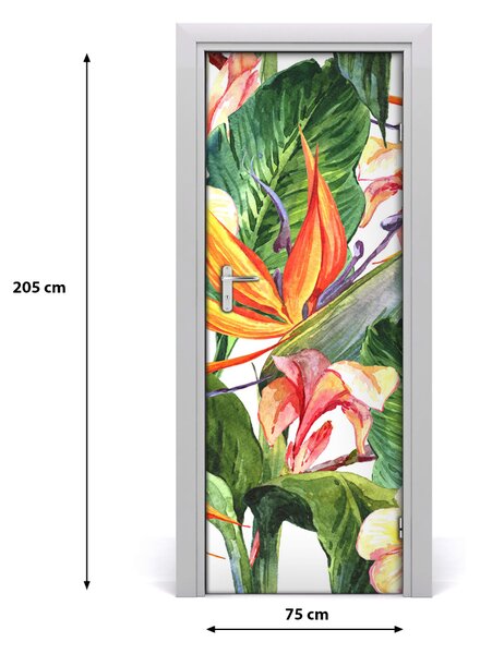 Poster adesivo per porta Pattern hawaiano 75x205 cm
