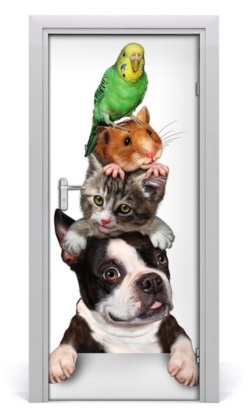 Adesivo per porta interna Animali domestici 75x205 cm