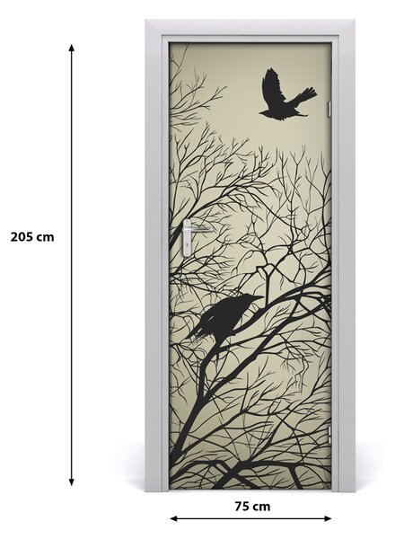 Poster adesivo per porta Corvi 75x205 cm