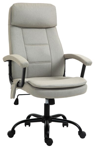 Sedia da ufficio massaggiante Vinsetto, con massaggio lombare, regolabile in altezza, color beige